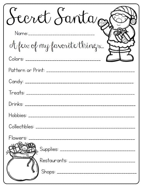 Free Printable Secret Santa Letter Template