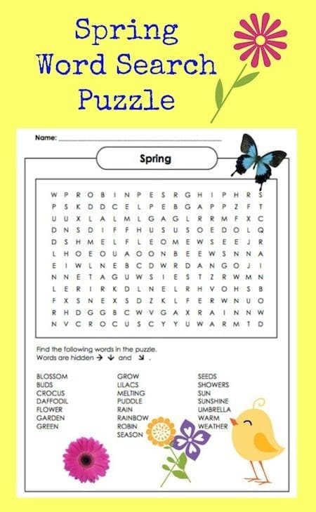 Free Printable Spring Word Searches