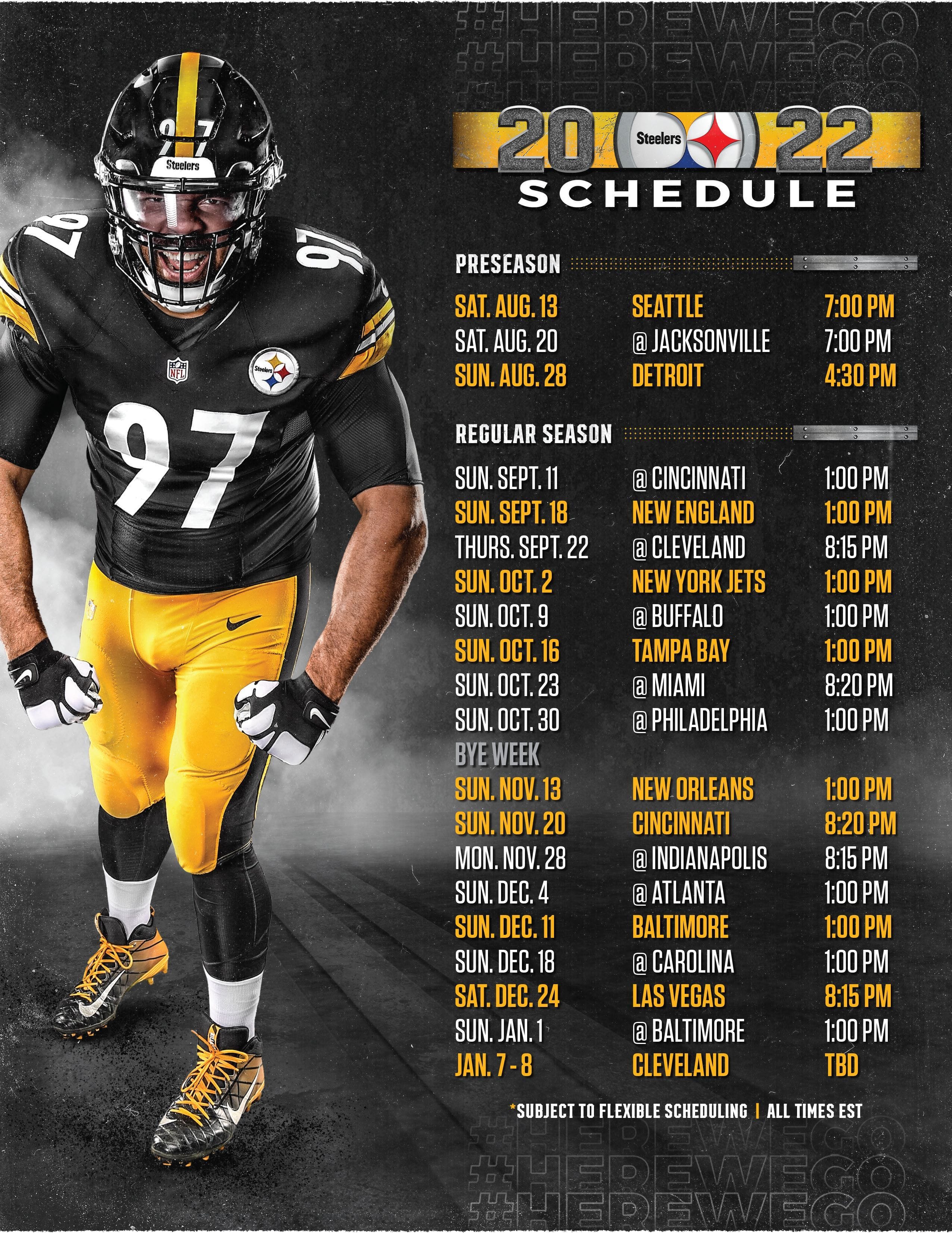 pittsburgh steelers game schedule for 2021