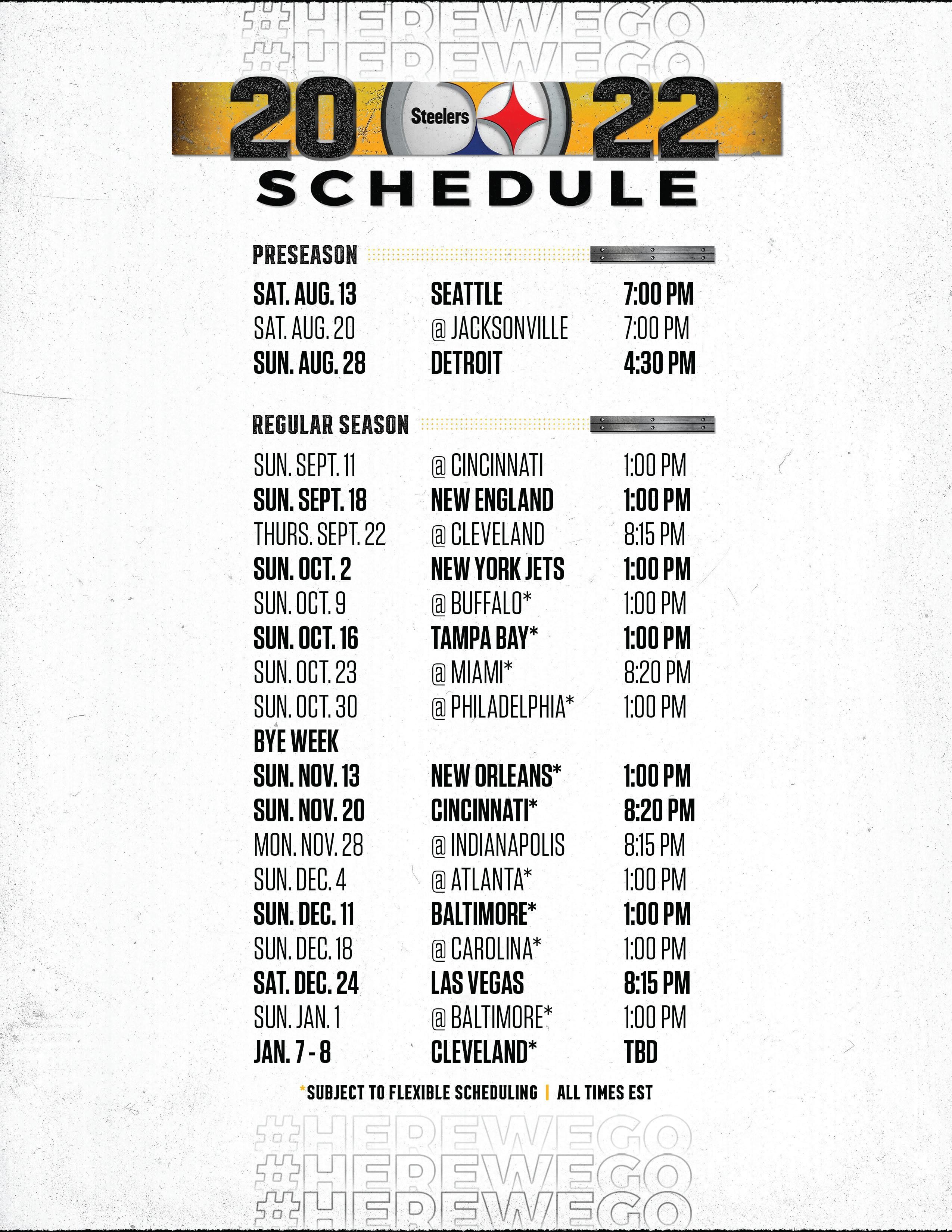 Pittsburgh Steelers Schedule 2023