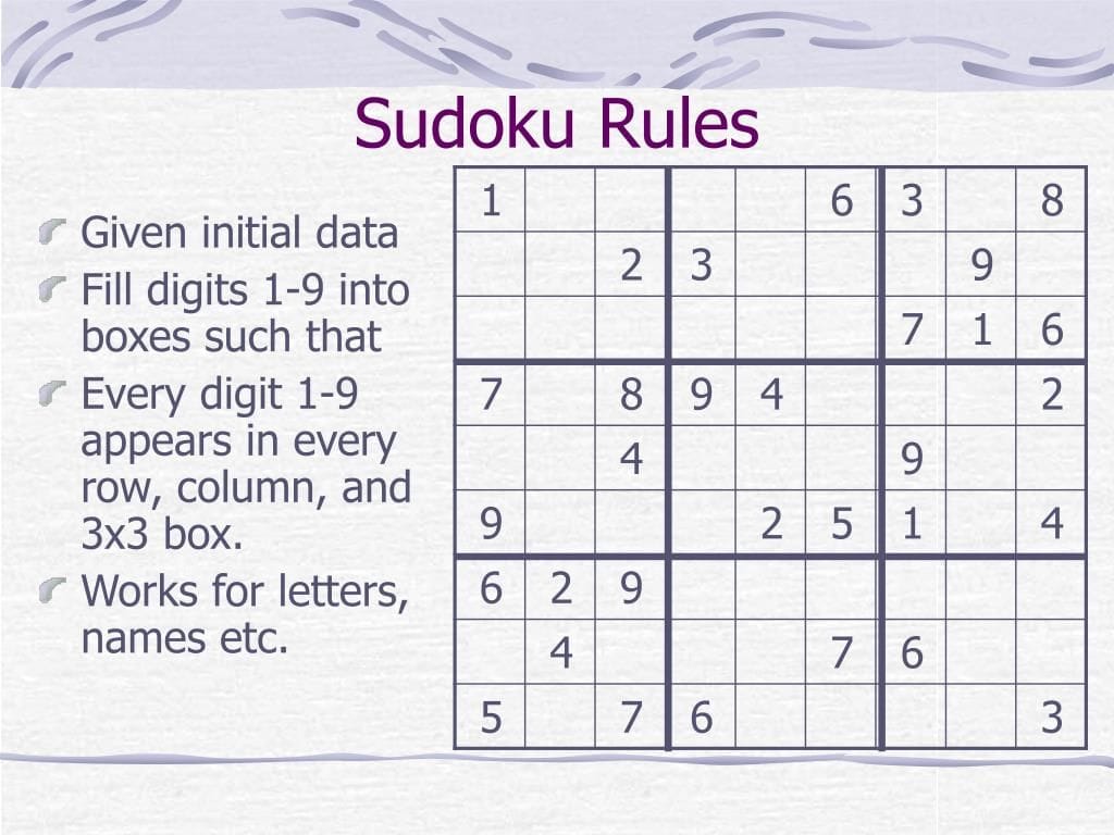 Sudoku Instructions Printable