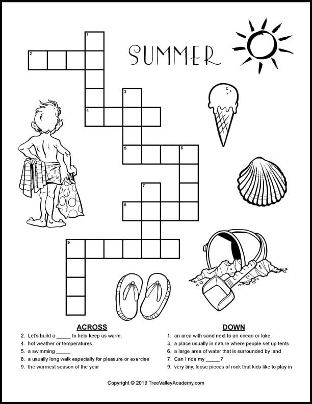 Summer Fun Word Search Puzzle