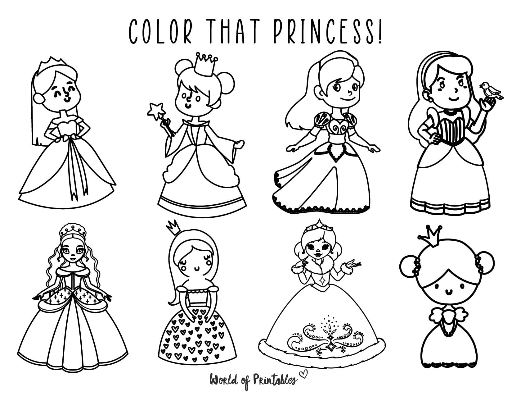 50+ Best Princess Coloring Pages