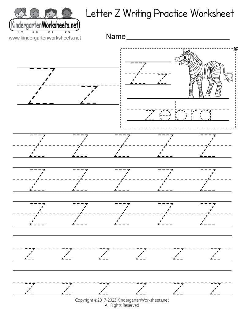 Uppercase Letter Z Template Printable