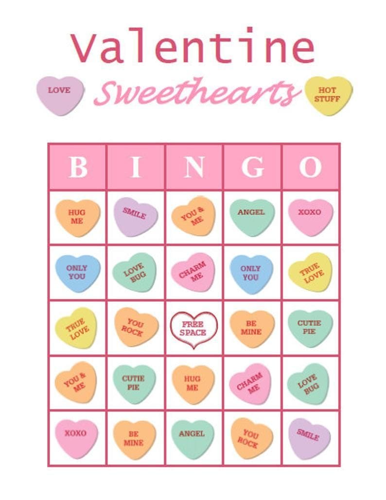 24 Valentine Bingo Cards Free Printable