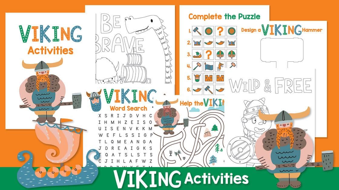 Fun Viking Activity Book Printable (6 Viking Worksheets)