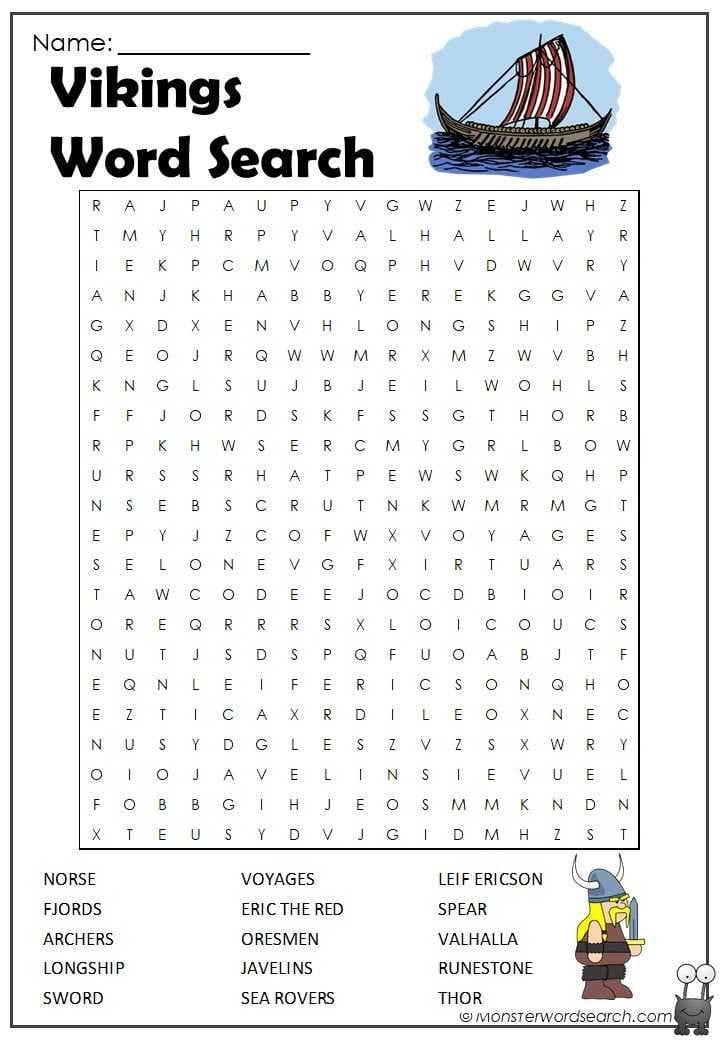 Check out this fun free Vikings Word Search