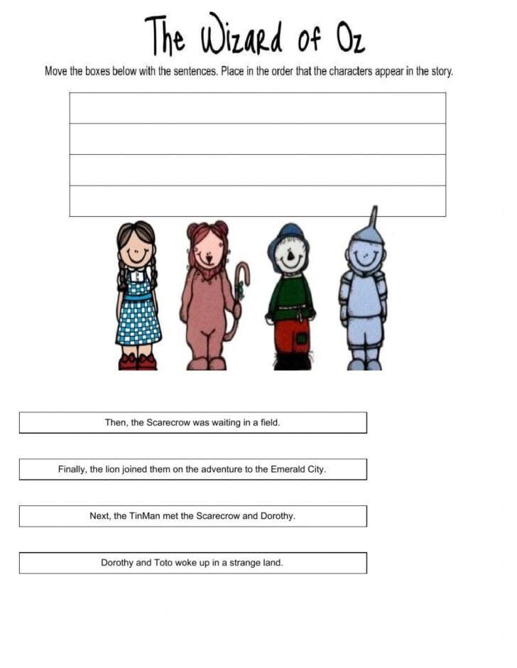 The Wizard Of Oz Worksheets Printable