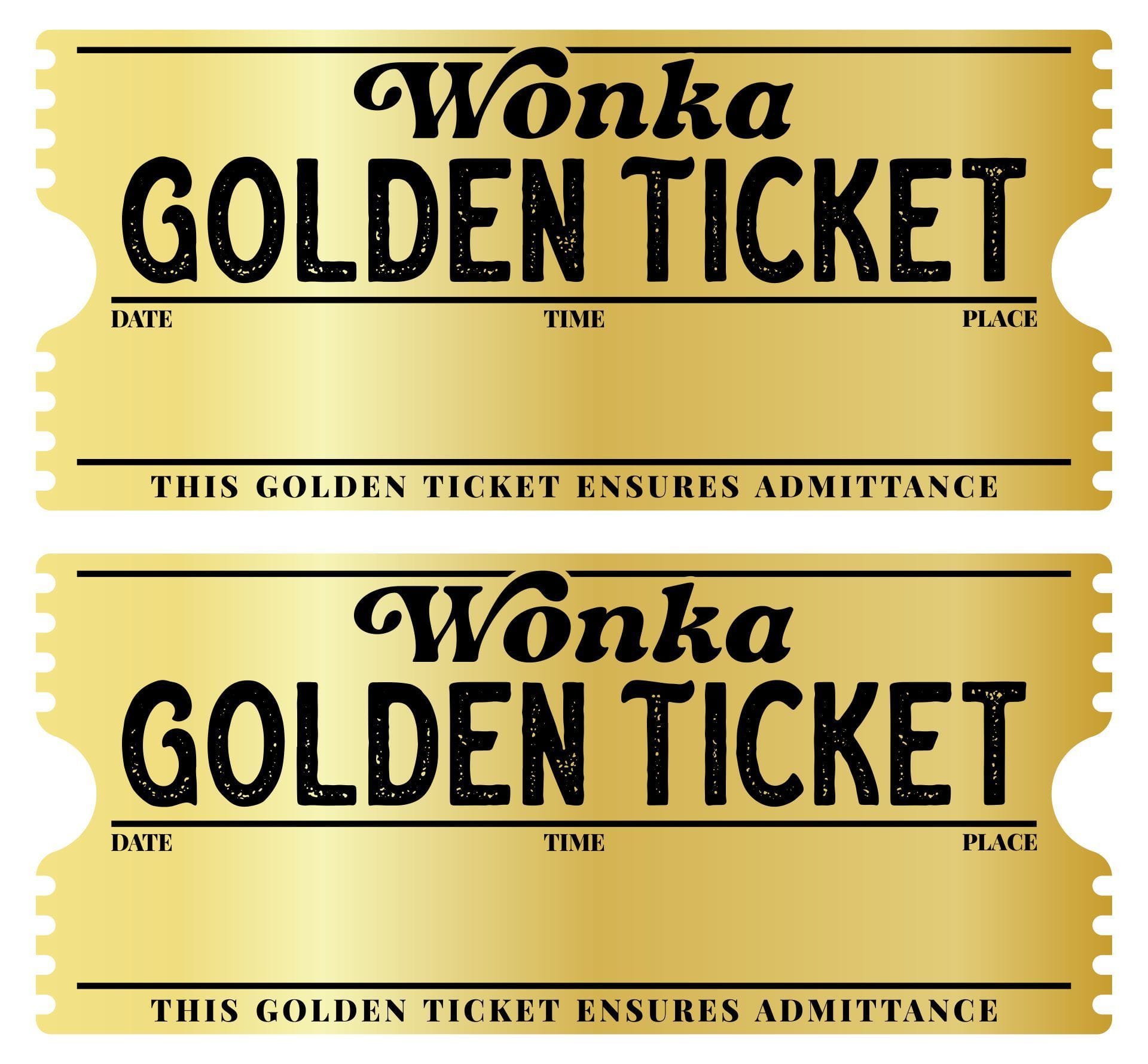 Willy Wonka Golden Ticket Printable