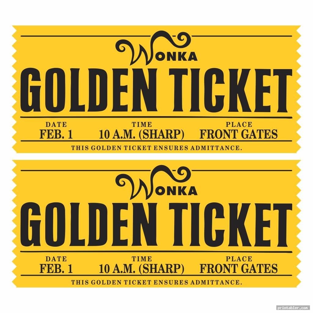 Willy Wonka Bar and Golden Ticket Printable Wrapper