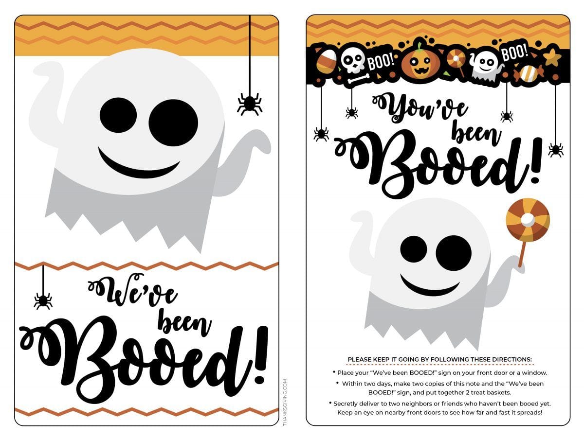 Printable Youve Been Booed cards for Halloween fun