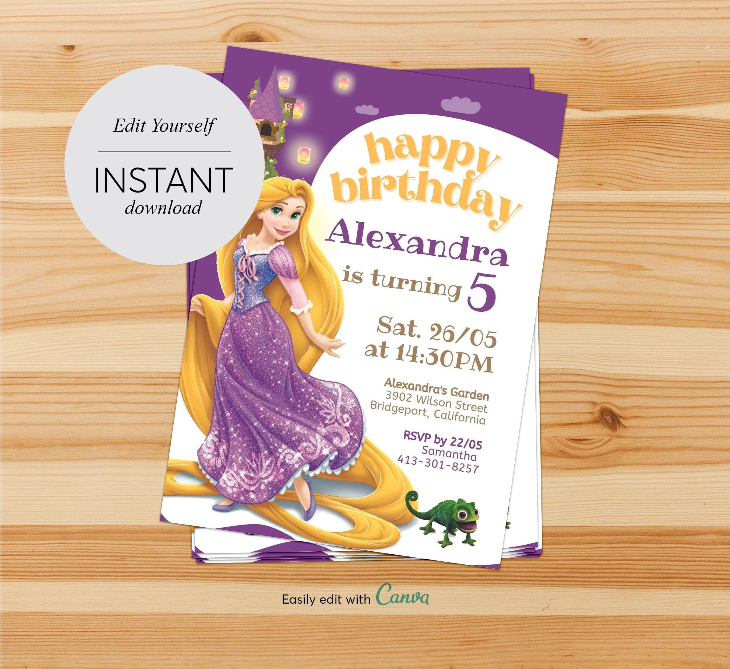 10 Tangled Birthday Party Invitations Printable Templates