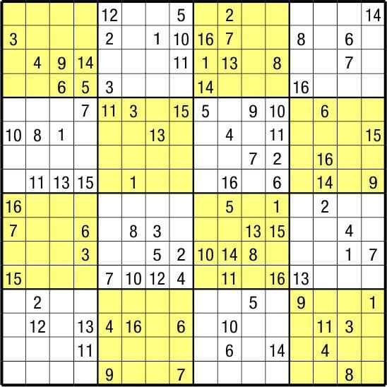 16x16 Sudoku Puzzles To Print For Free