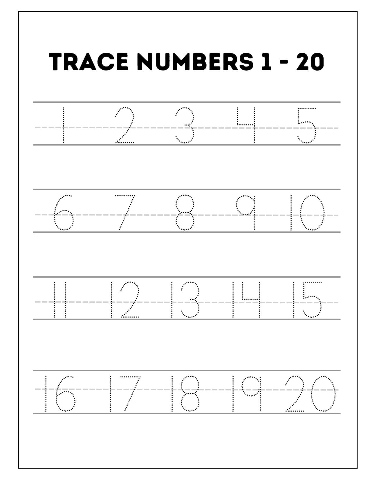 20 Fun Ways To Practice Tracing Numbers 1-20