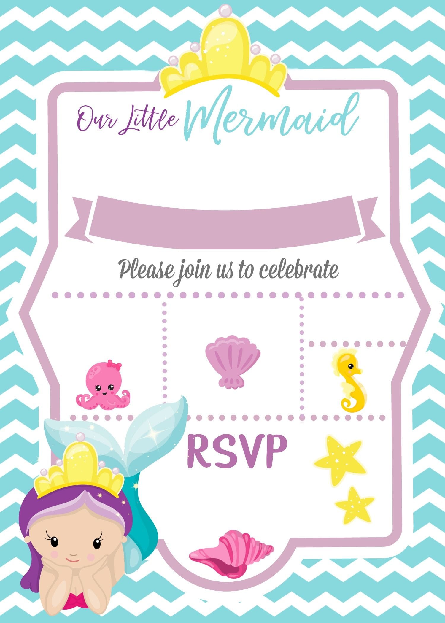 5 Free Mermaid Birthday Invitation Templates