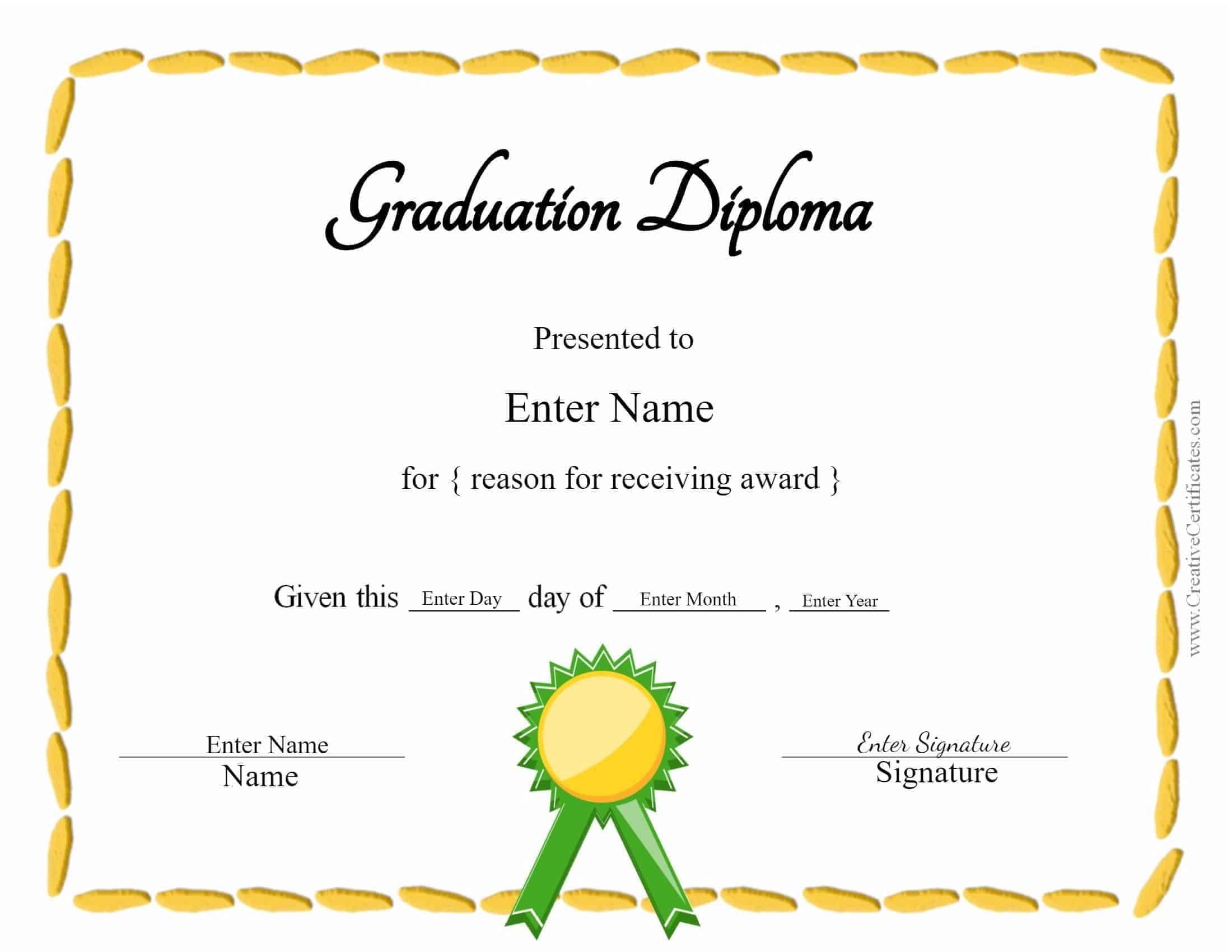 5 Free Printable Diploma Templates You Can Use