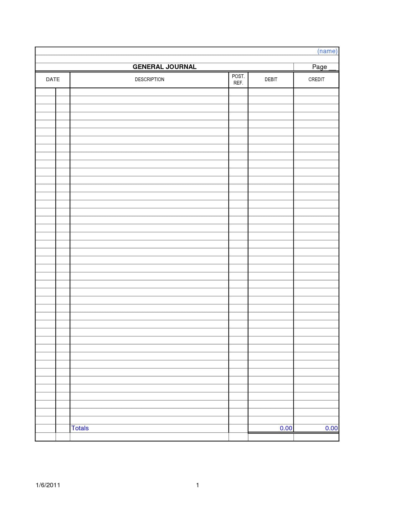 5 Free Printable Ledger Paper Templates