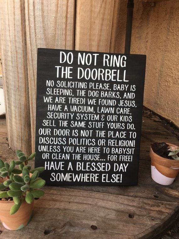 5 Free Printable No Ring Doorbell Signs