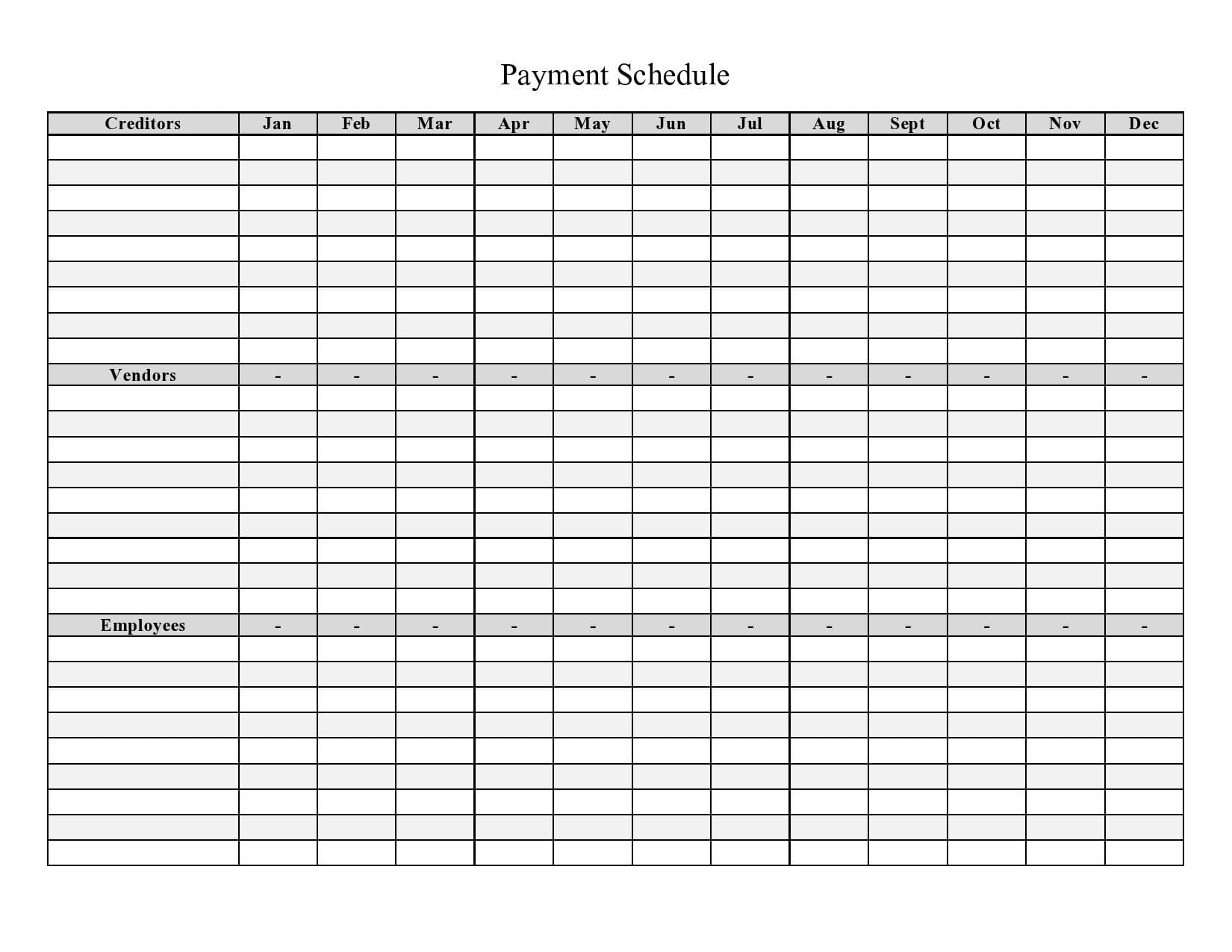 7 Free Printable Payment Schedules You Can Use Today