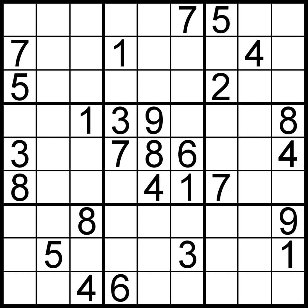 Large print Sudoku puzzle