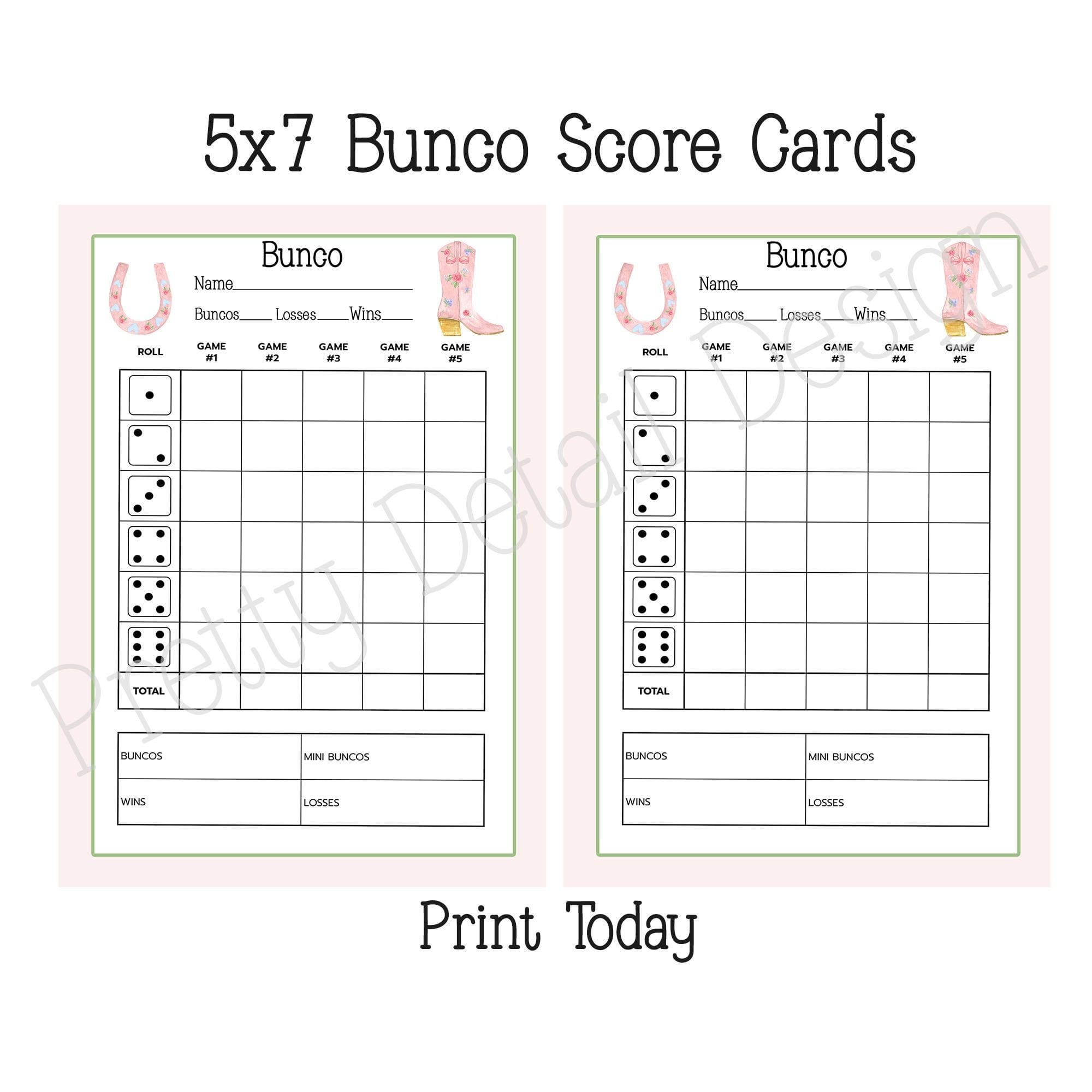 Advanced Bunco Score Sheet