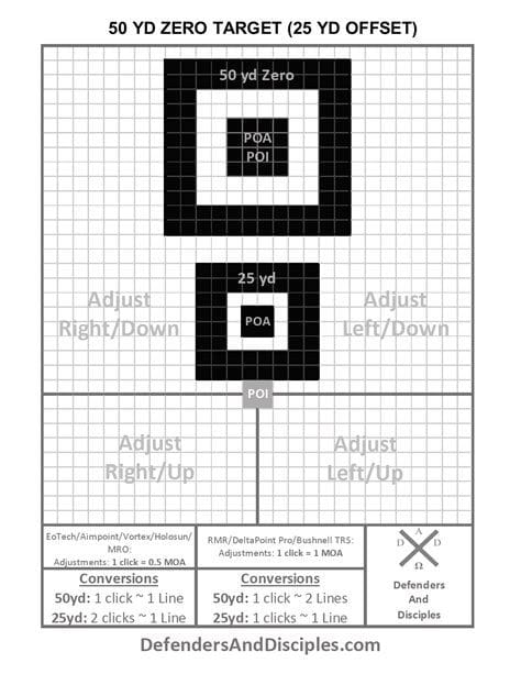 Animal 25-Yard Zero Target