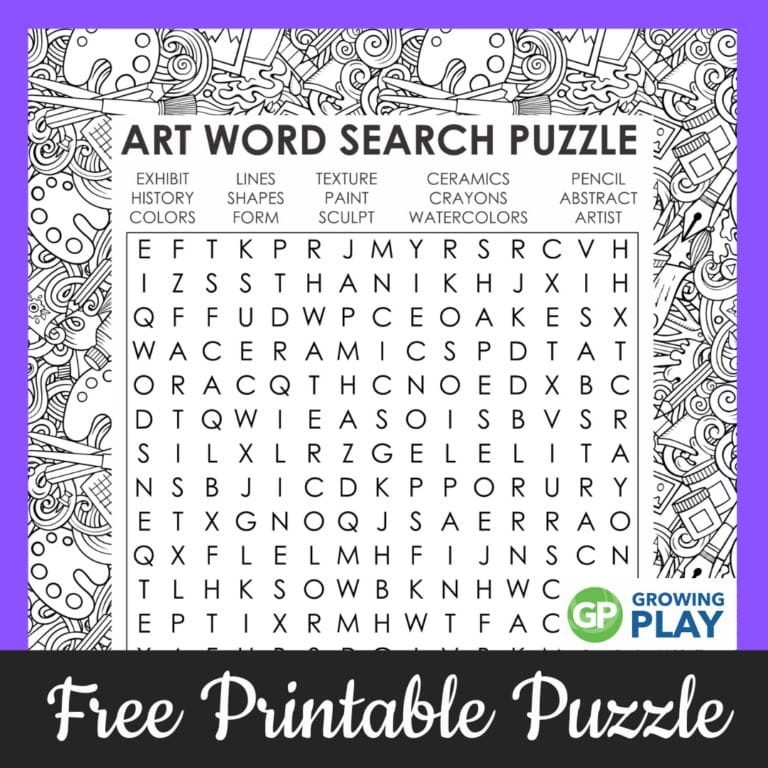 Art Word Search: Famous Artists