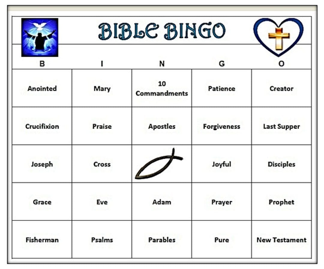 Bible Bingo Game Printable For Fun Church Activities