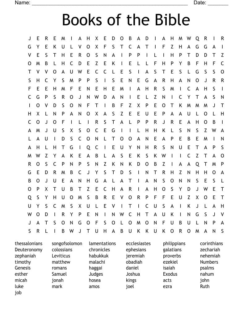 Bible Books Word Search