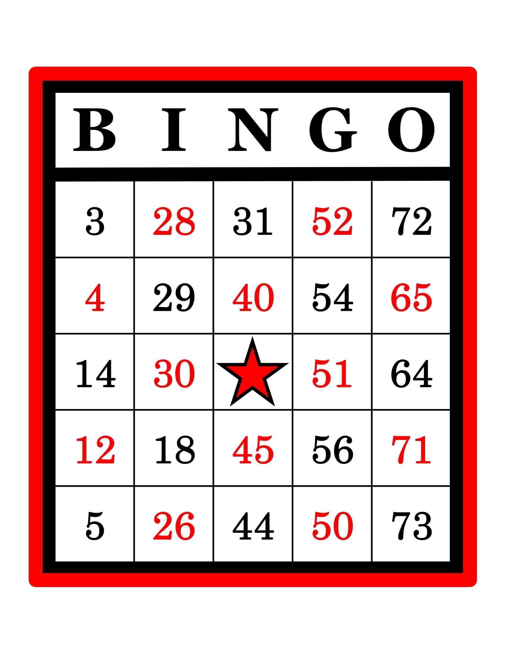 Printable Bingo Cards