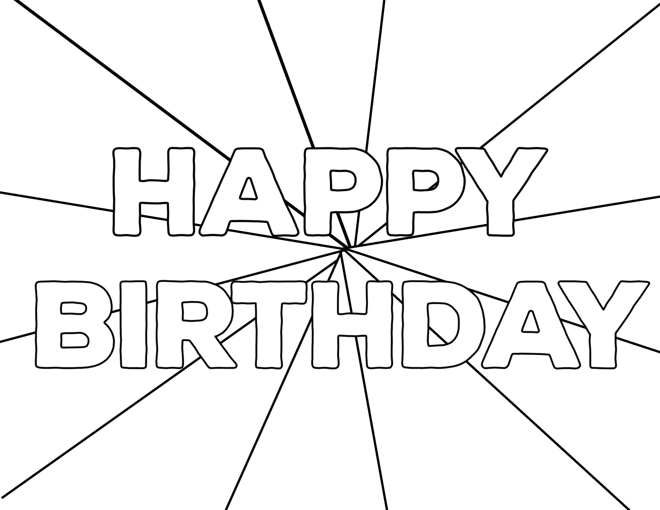 Free Happy Birthday Signs to Color