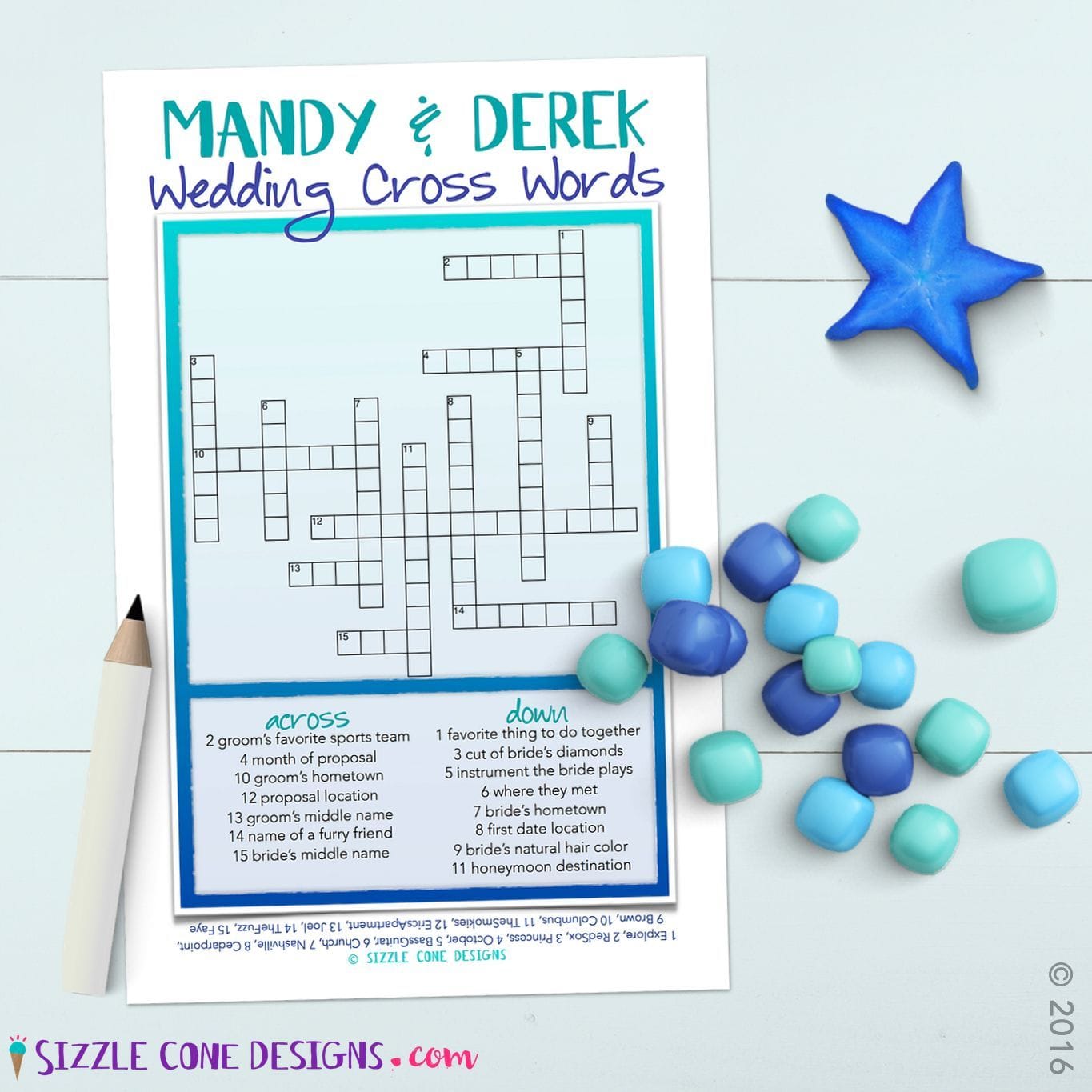 Bridal Shower Fun: Free Printable Crossword Puzzle