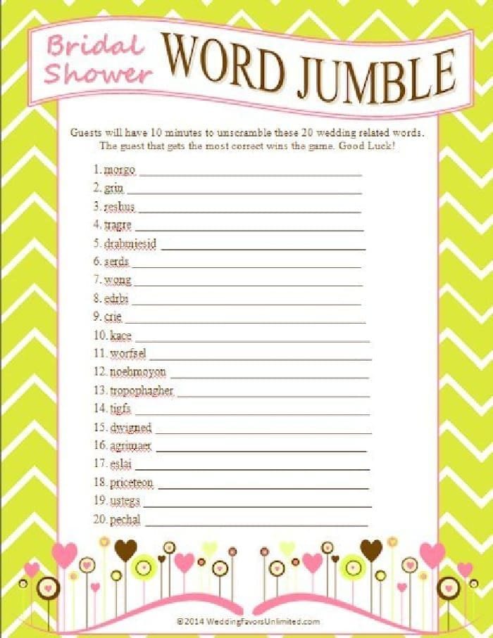 Bridal Shower Games