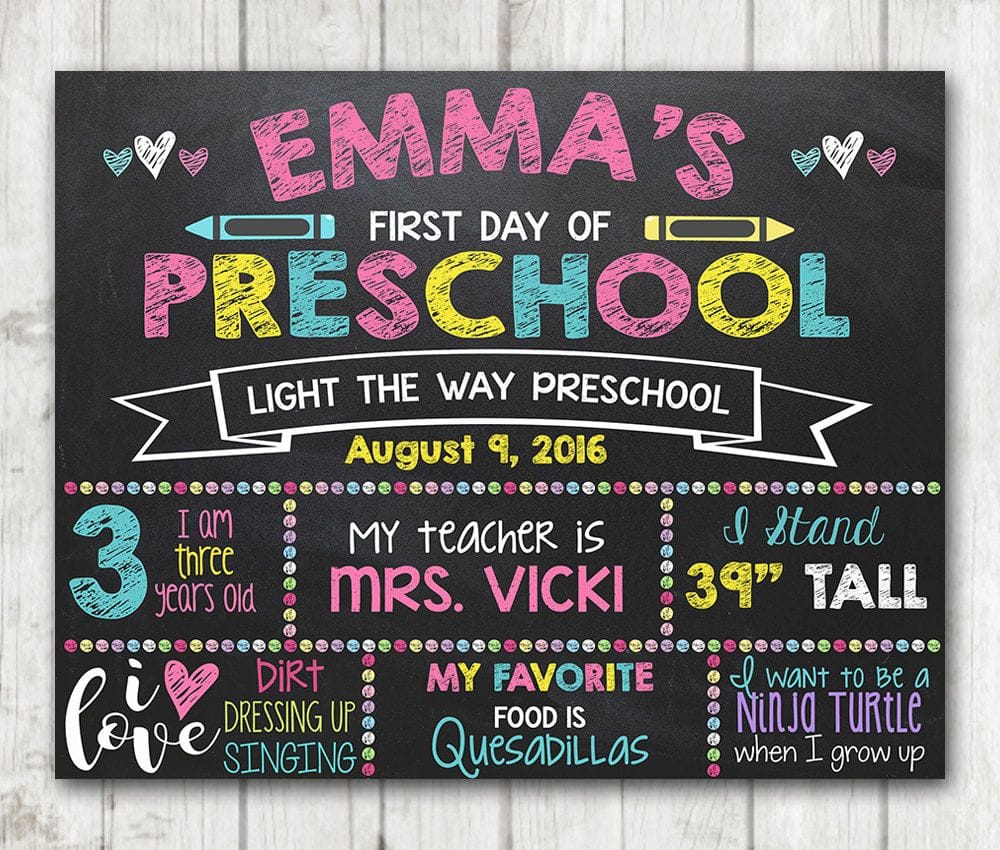 Bright and Bold First Day of School Sign