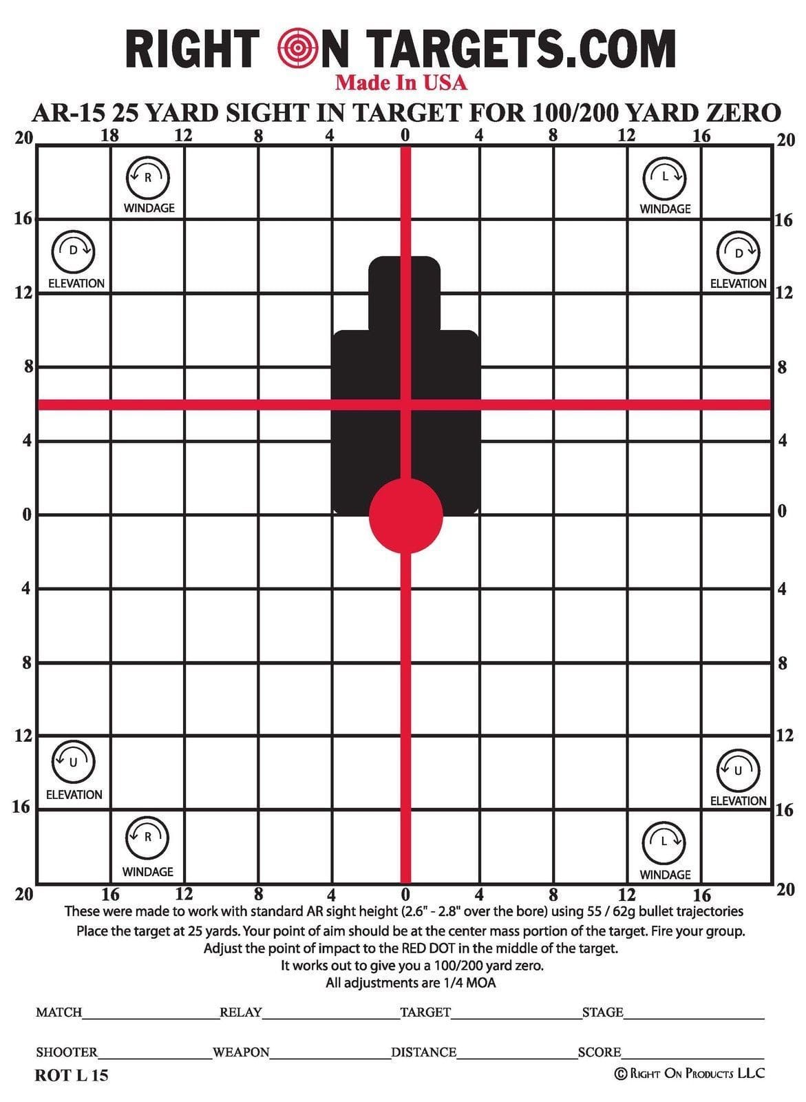 Bullseye 25-Yard Zero Target