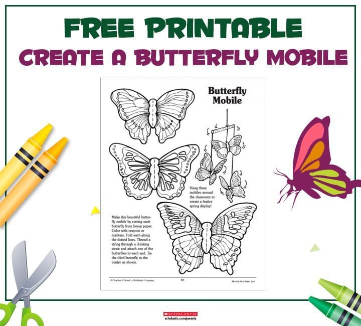 Butterfly Mobile Template