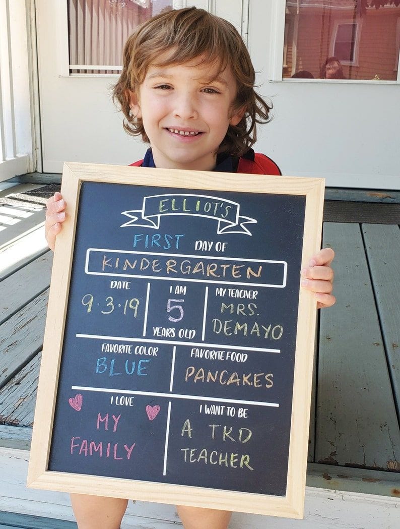 Chalkboard Chic First Day of School Sign