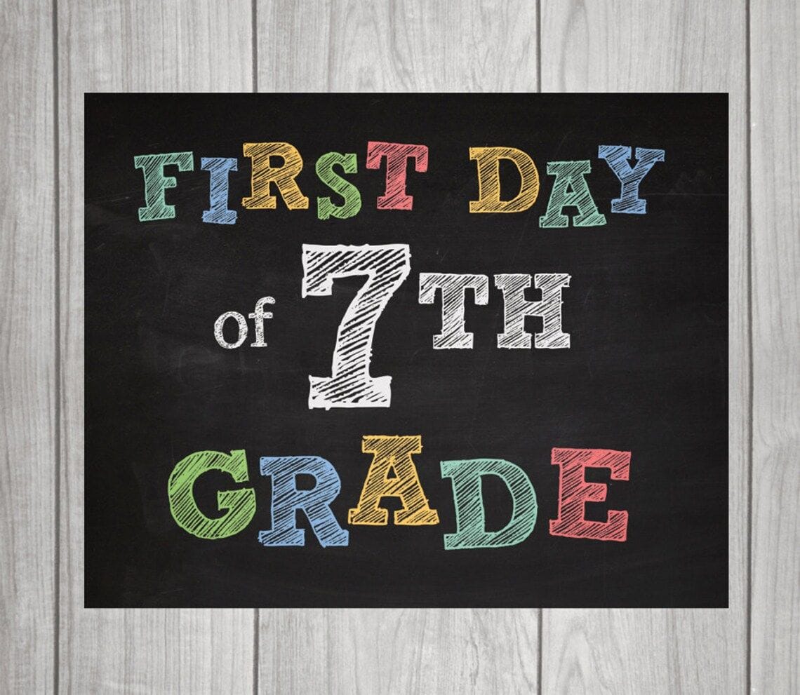 Chevron First Day of School Sign