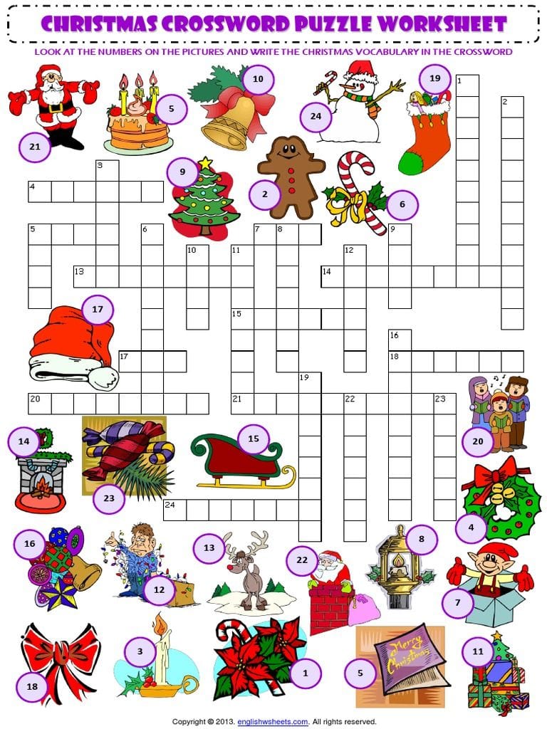 Free Christmas Crossword Puzzles To Print