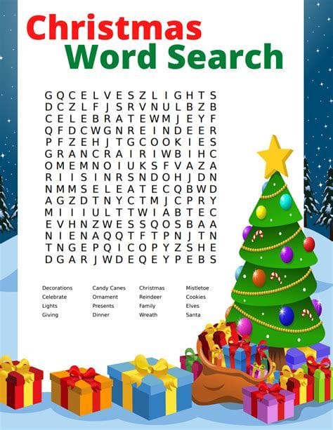 Free Christmas Word Search Puzzles