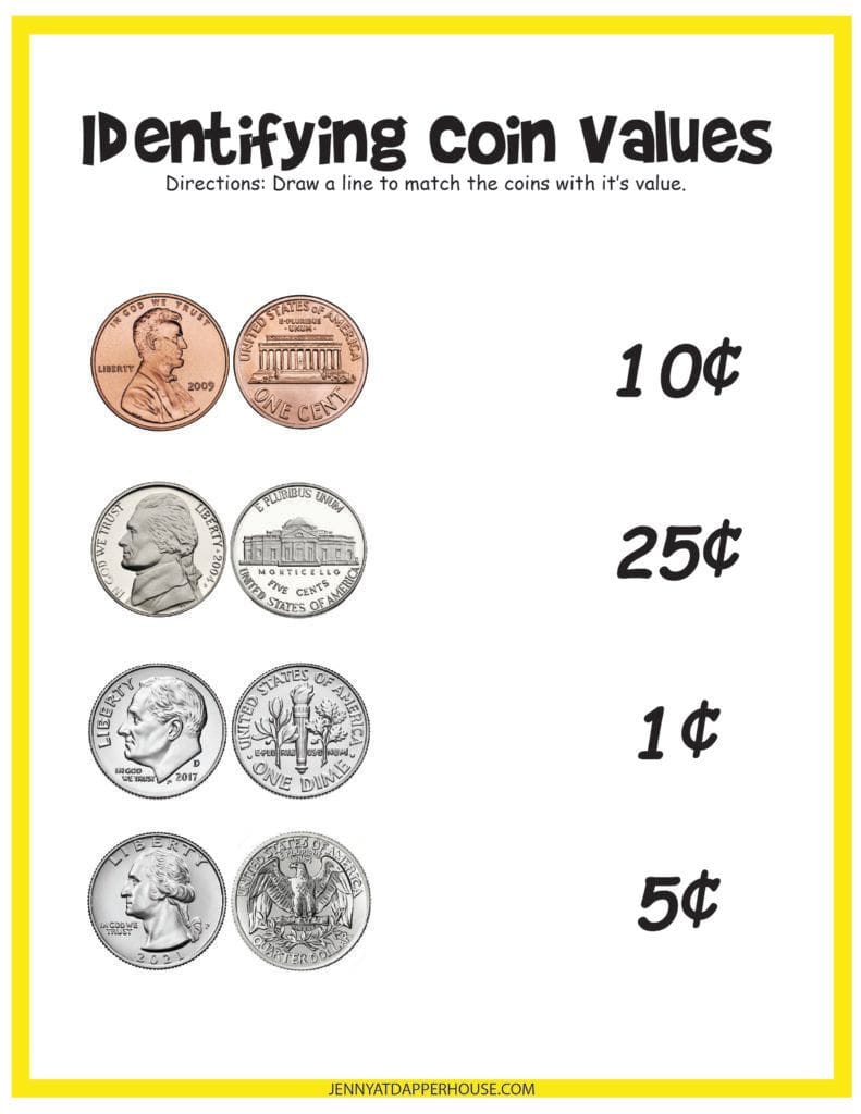 Free Printable Coin Worksheets For Kids