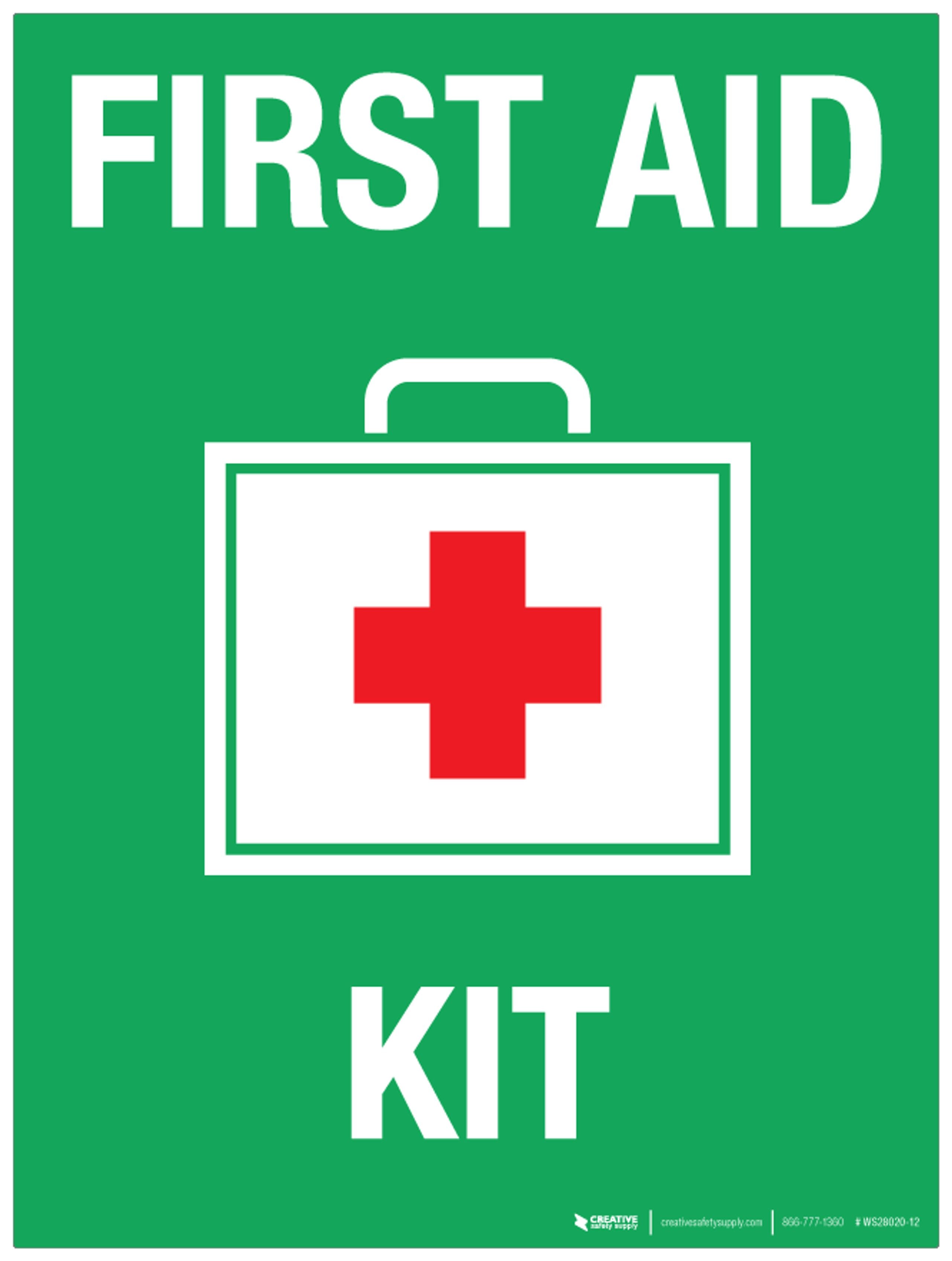 Colorful First Aid Kit Sign