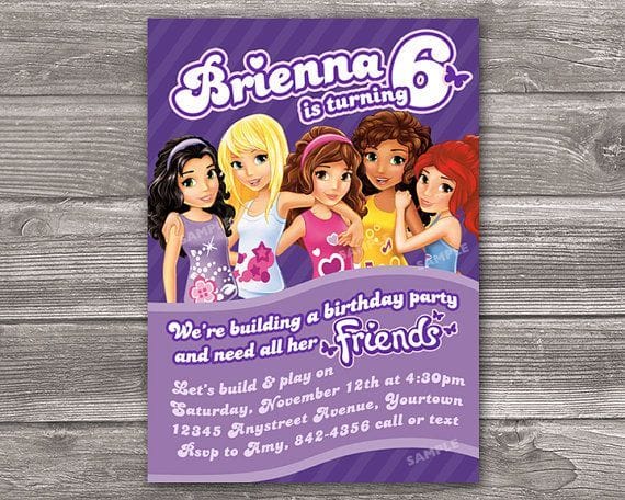 Create Printable Lego Friends Invitations