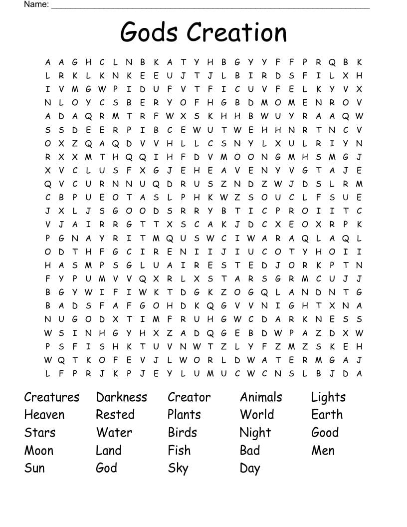 Creation Word Search