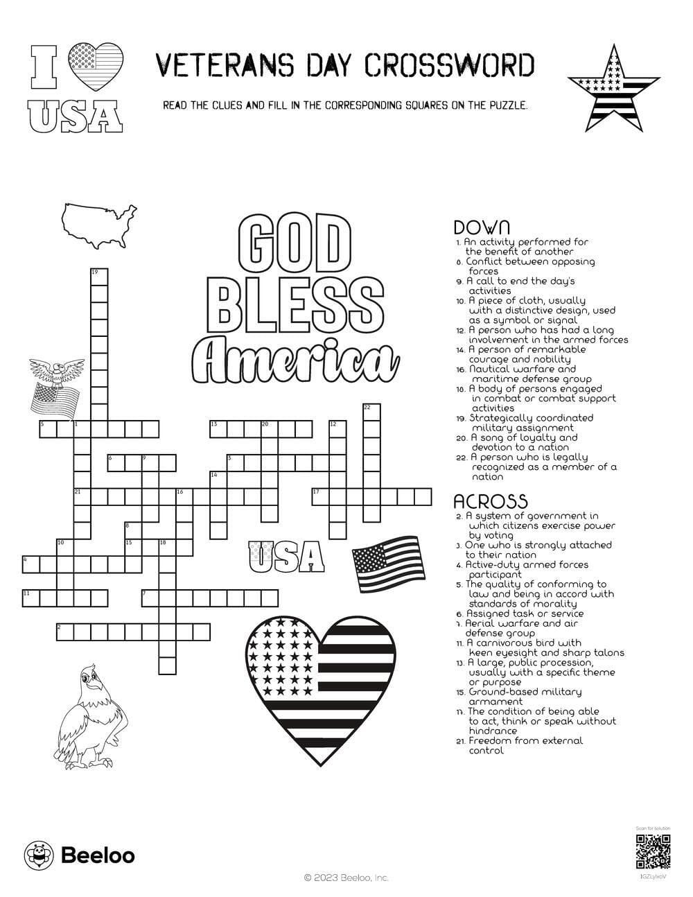 Crossword Puzzle Portal Veterans Day Crossword