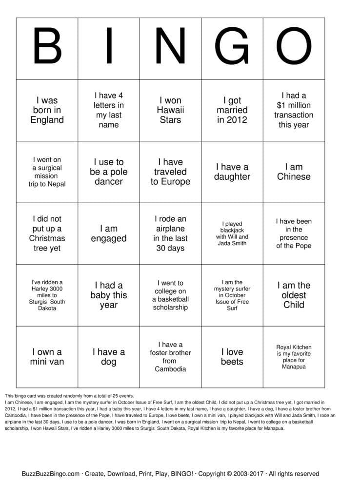 Custom Bingo Cards