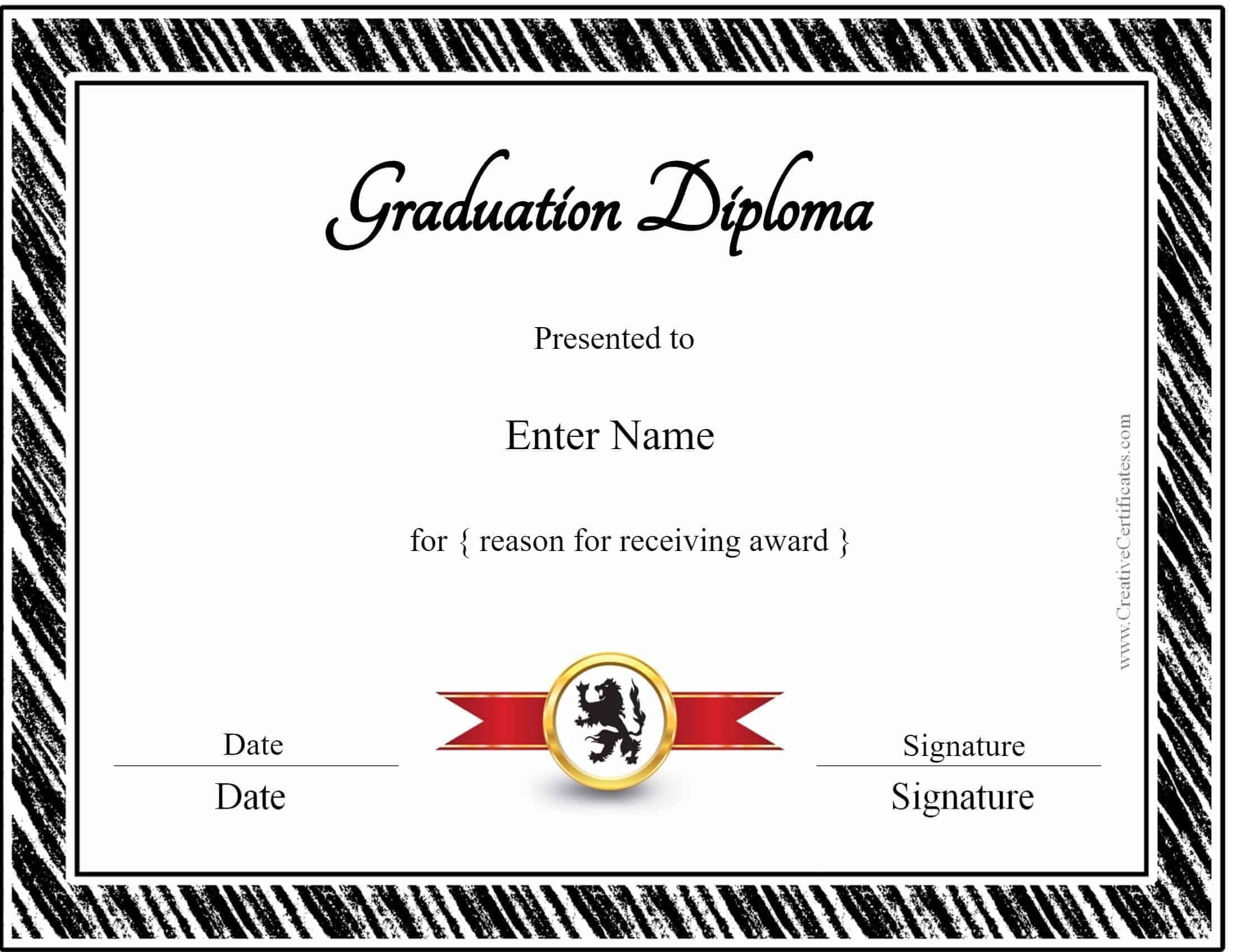 Customizing a diploma template