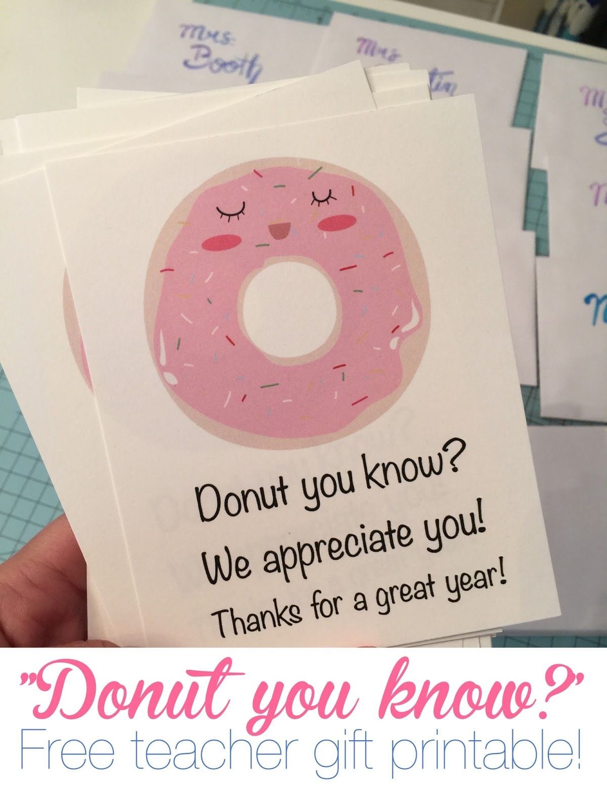 Donut Teacher Appreciation Certificates