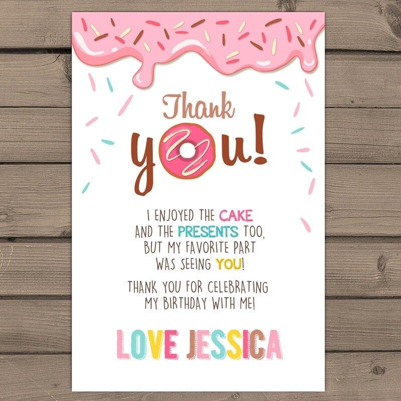 Donut-Themed Thank You Cards