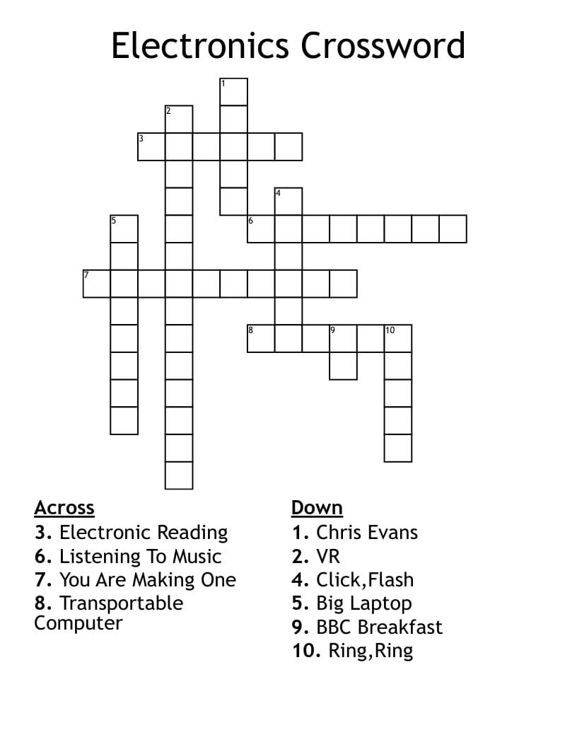 Electronics Crossword Puzzle